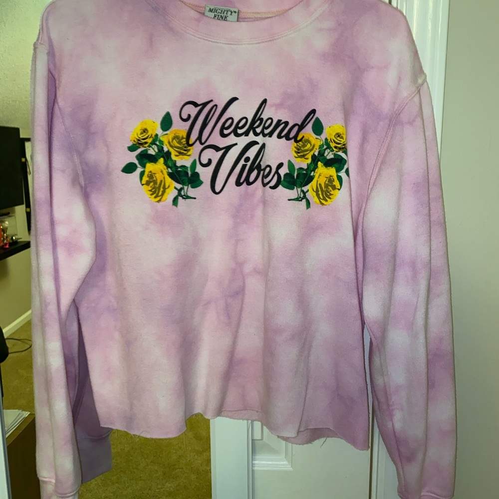 tie die cropped sweatshirt